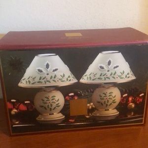 New in box. Lenox Holiday Mini Candle Lamps set of 2   Votive candle lamps.
